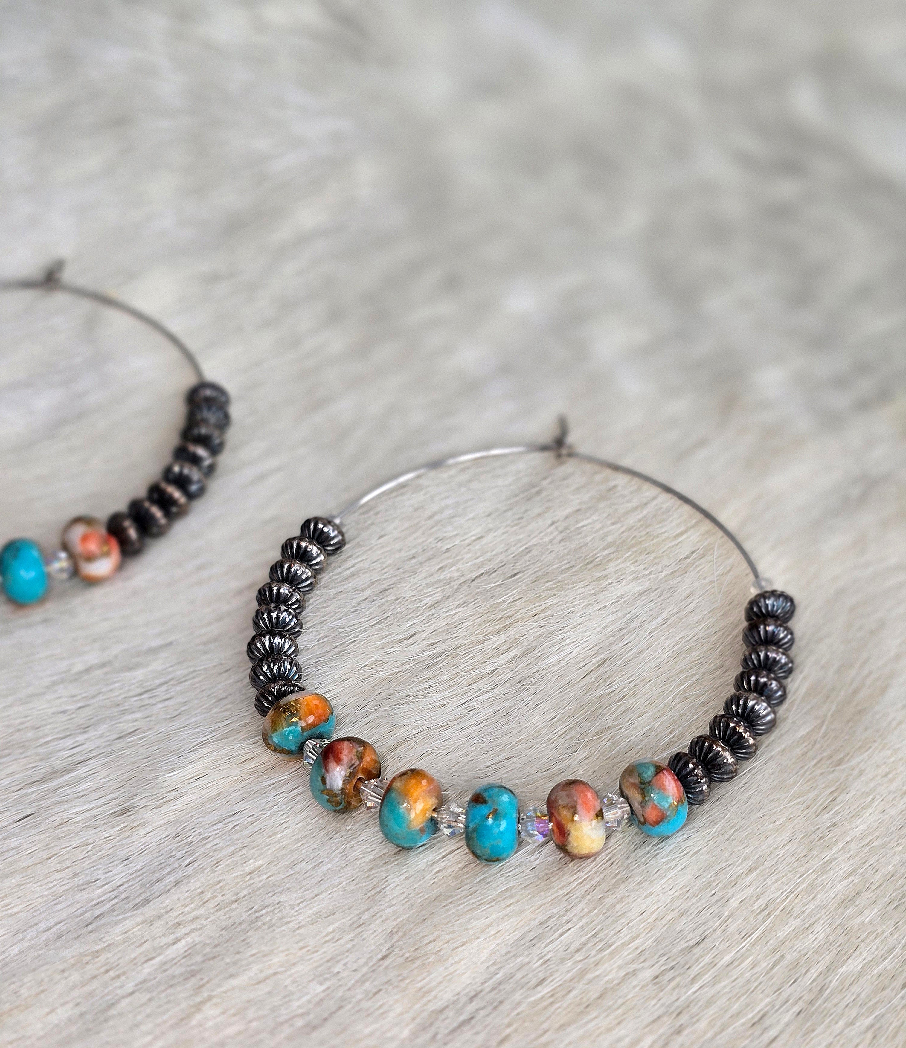 Spiny Turquoise Hoops