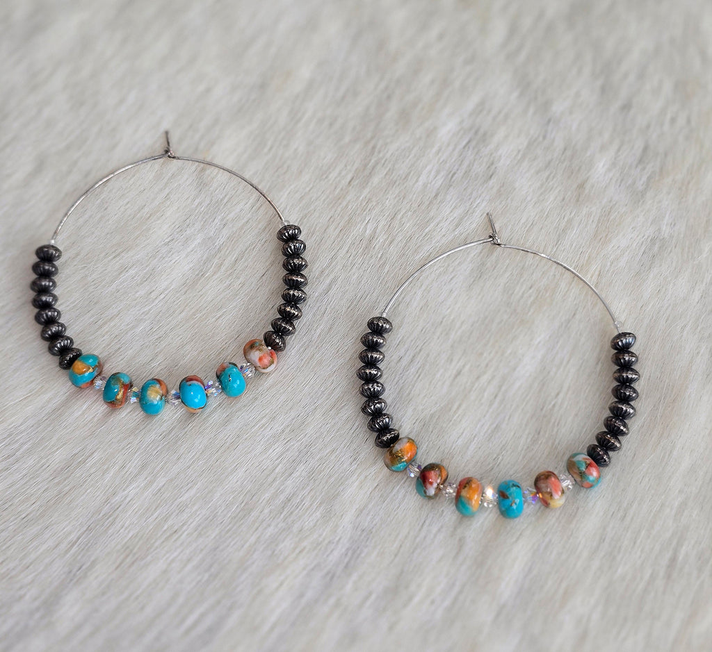 Spiny Turquoise Hoops
