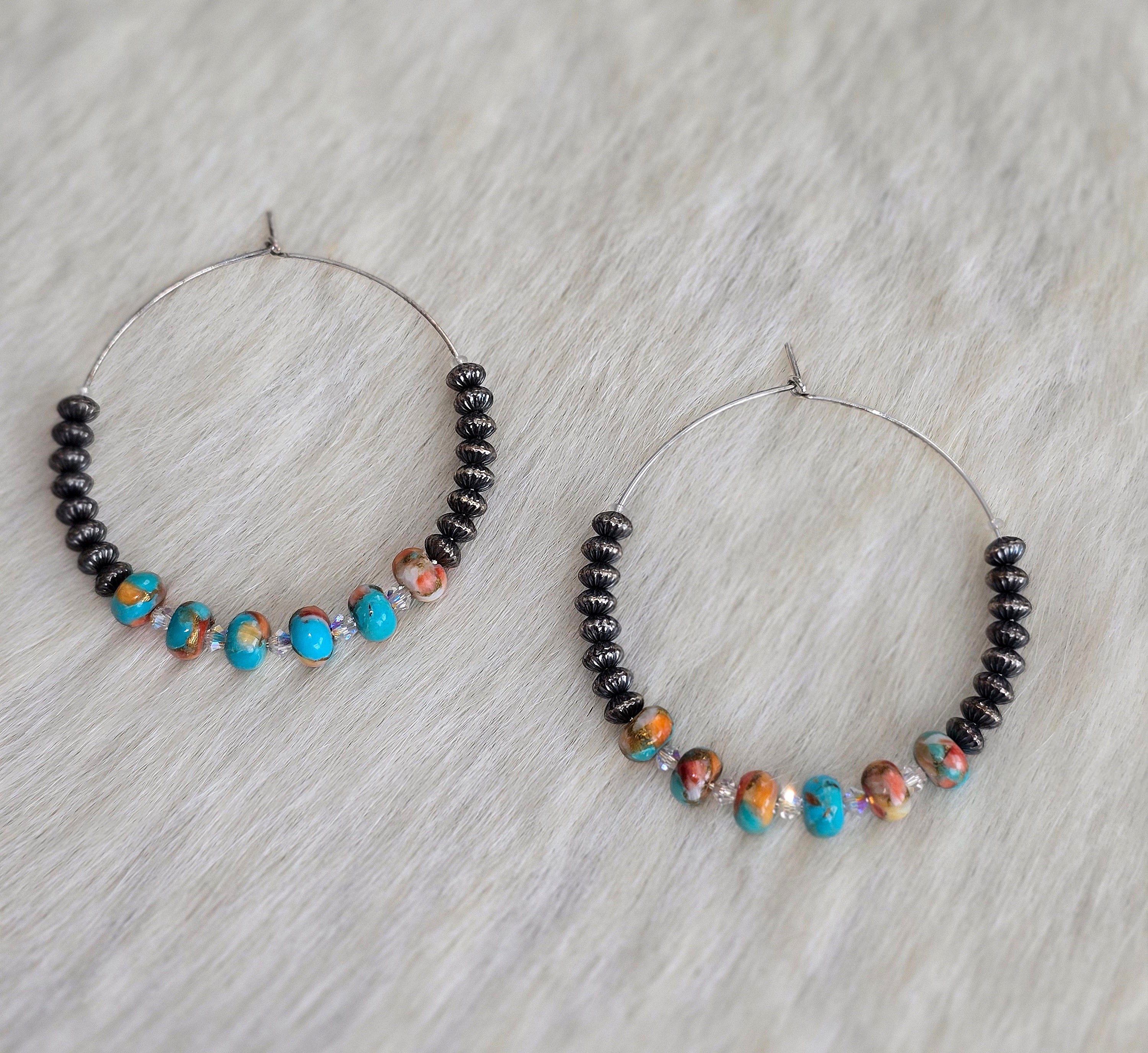 Spiny Turquoise Hoops