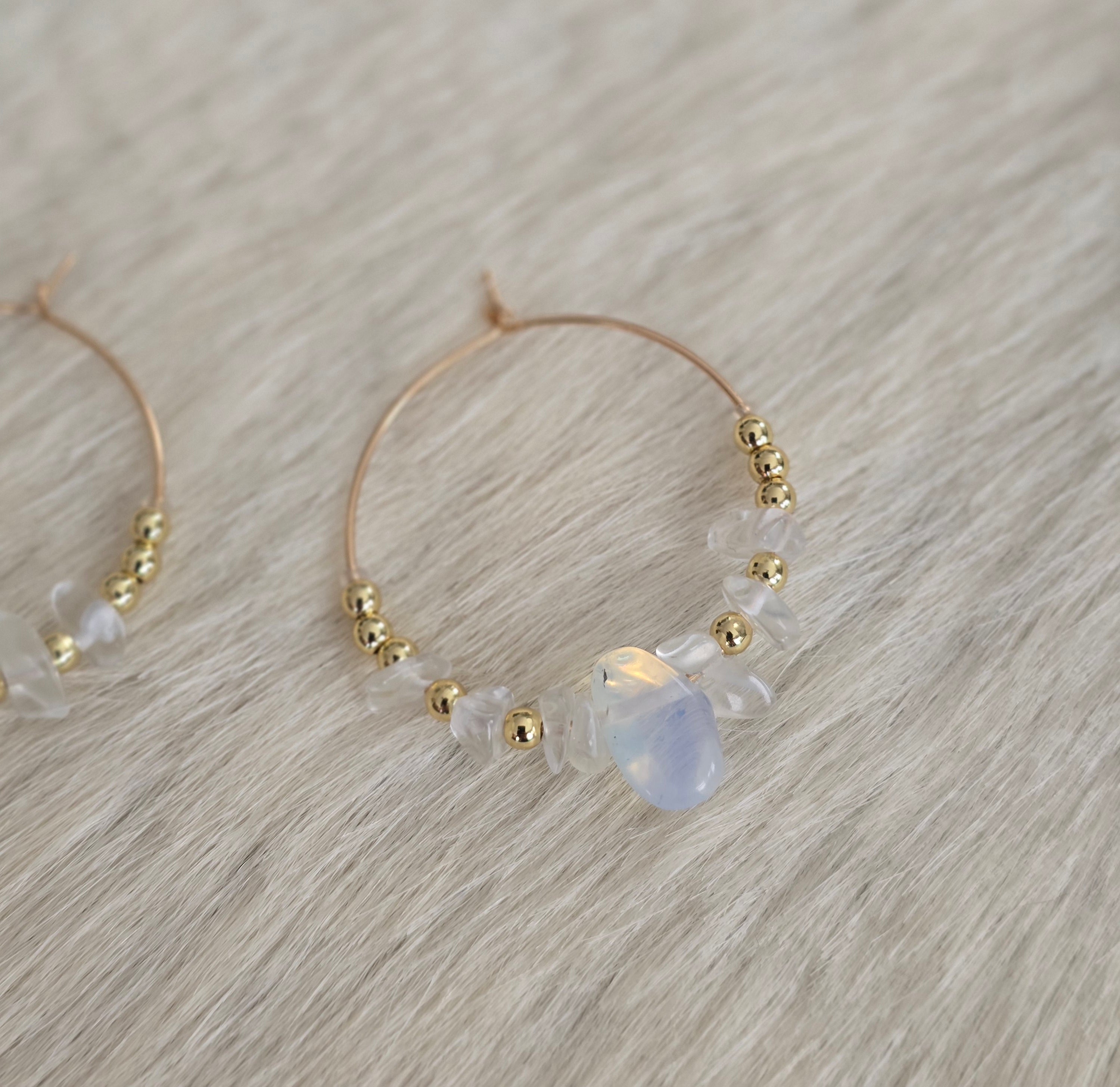 Gold & Opal Hoops
