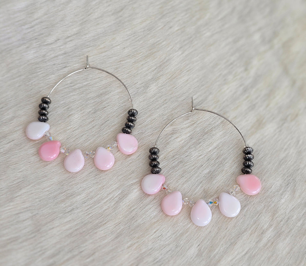 Pink Conch Hoops
