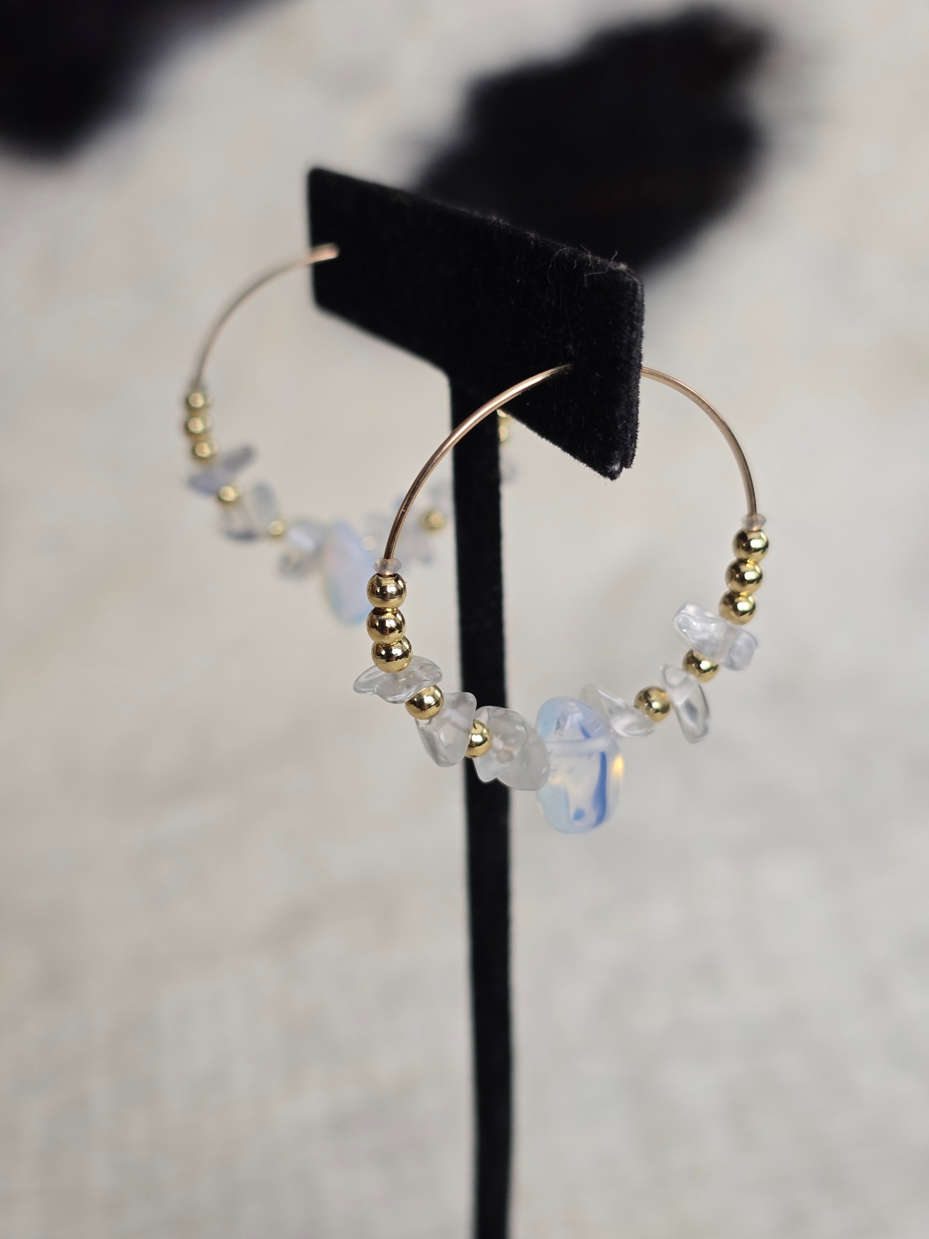 Gold & Opal Hoops