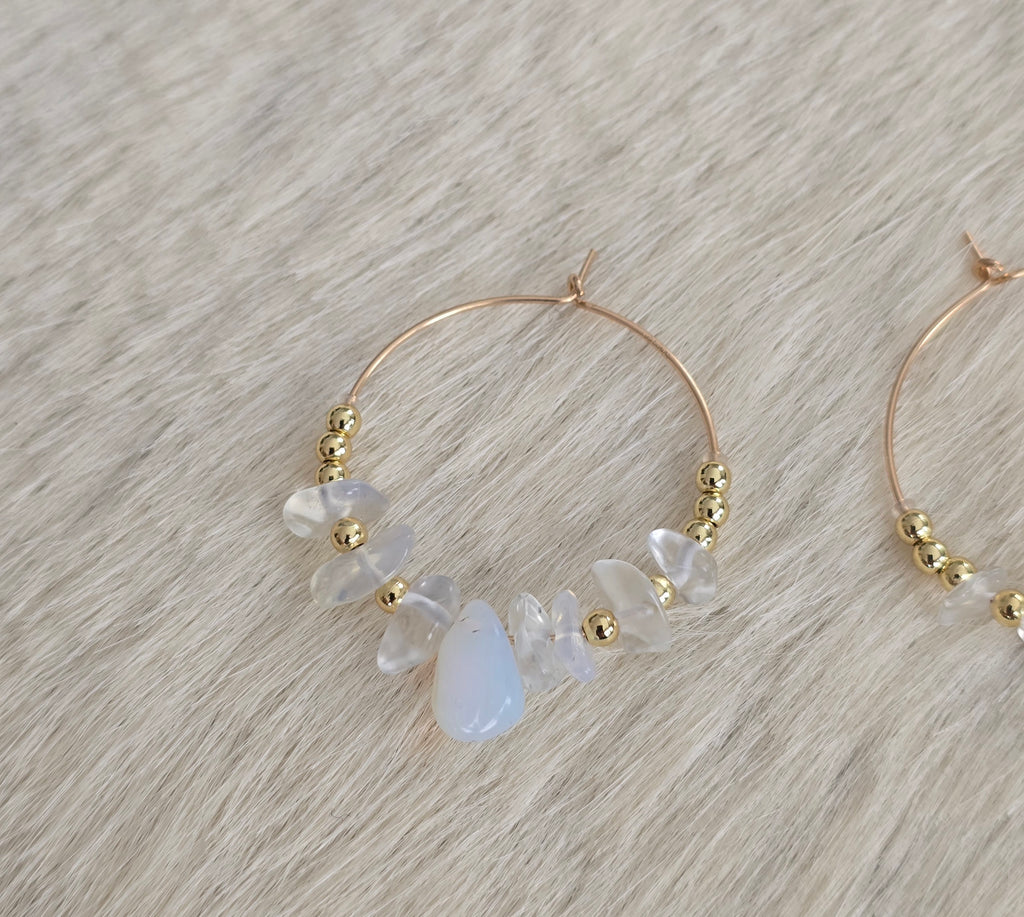 Gold & Opal Hoops