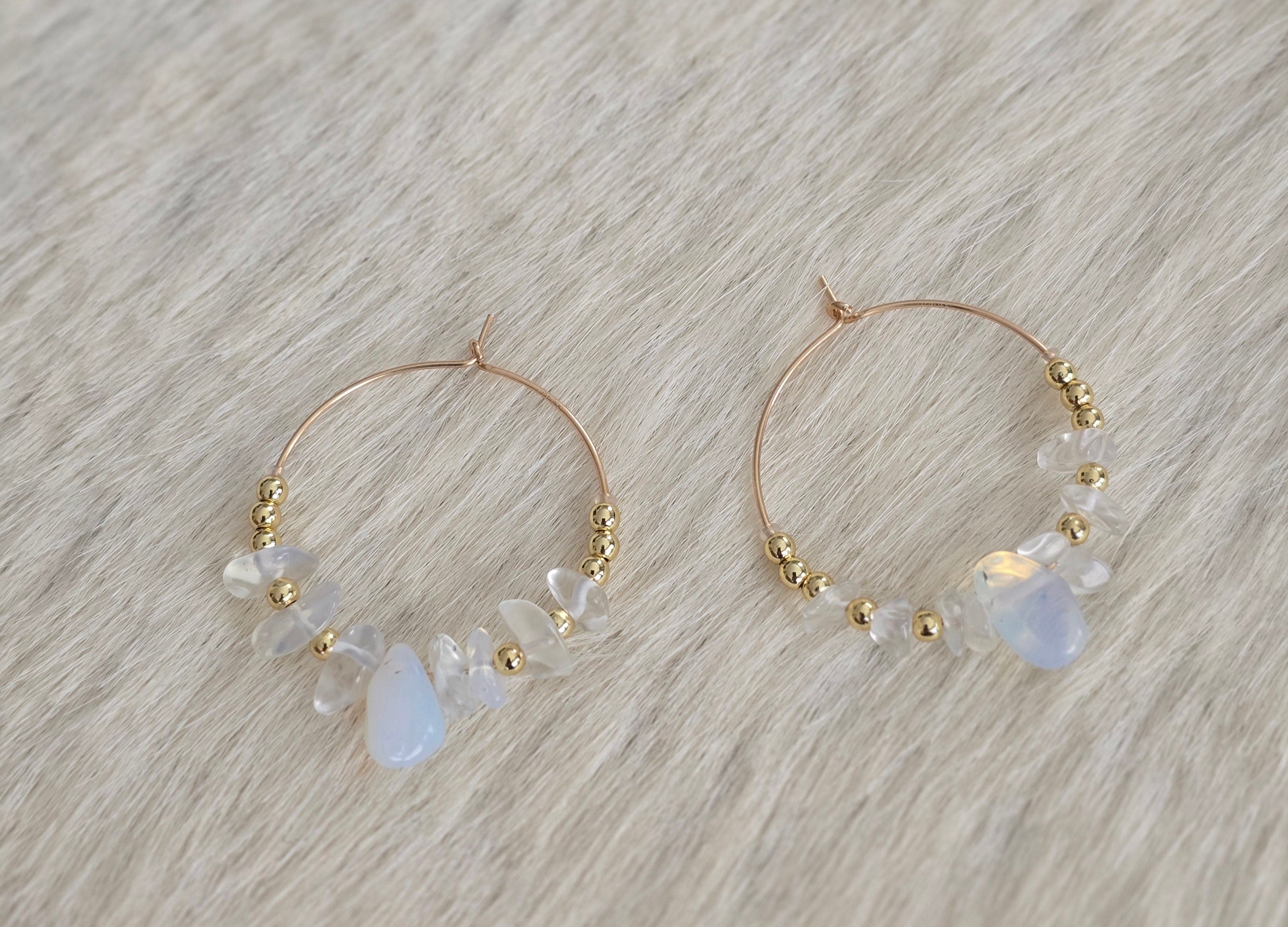 Gold & Opal Hoops